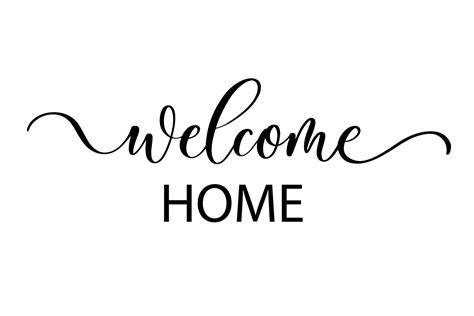 Welcome Home Cute Hand Drawn Nursery Poster With Lettering In