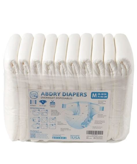 Abdry White Adult Diapers 10 Pieces Packml Littleforbig Cute