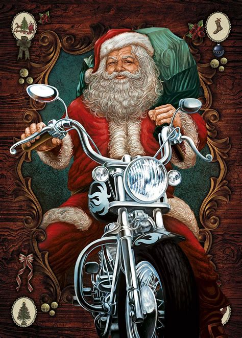 Santa Claus Greeting Cards Biker Santa Motorcycle Christmas Biker Christmas Cards