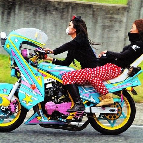 Two Japanese Women Riding A Bōsōzoku Bike Imgur Bobber Harajuku