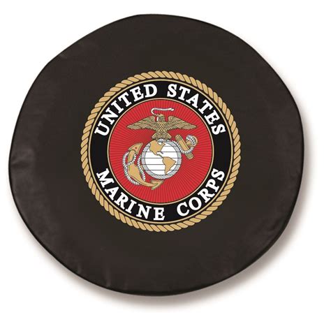 United States Marines Exact Fit Black Vinyl Spare Tire Cover United