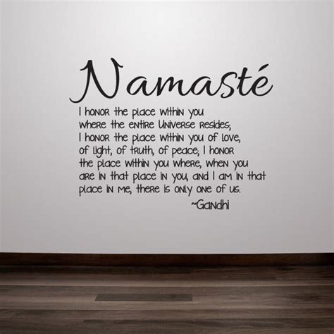 Namaste Yoga Wall Quote Yoga Fitness Motivational Wall Etsy Yoga