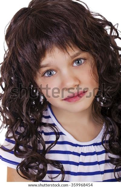 Portrait Charming Little Girl Smiling Camera Stock Photo 359968454
