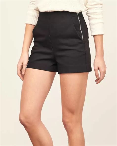 Womens Structured Side Zip Shorts Womens Bottoms