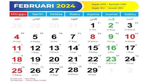 Kalender Februari 2024 Bertabur Tanggal Merah Dan 1 Hari Cuti Bersama