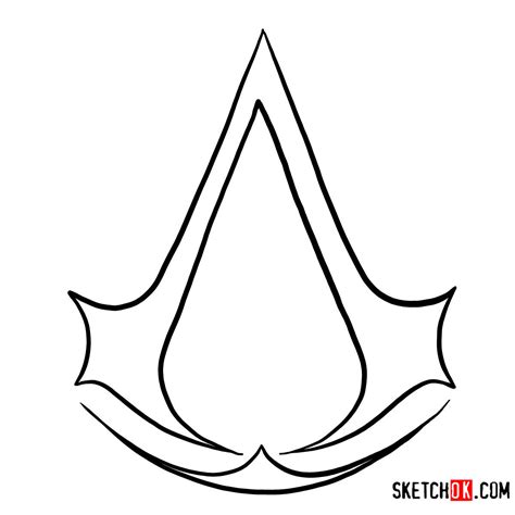 How To Draw The Logo Of Assassins Assassins Creed Sketchok Step