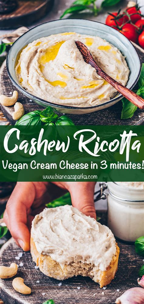 Vegan Cashew Ricotta Cheese Recipe Quick Easy Bianca Zapatka