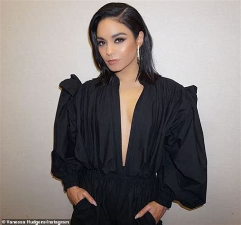 Vanessa Hudgens Suits Up In Plunging Romper With Dramatic Sleeves As She Promotes Rom Com Second