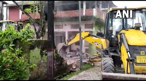 Assam District Admin Demolished The Illegal Residence Of Baidulla Khan It Was
