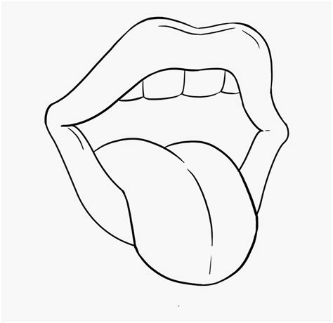 Transparent Tounge Png Mouth With Tongue Drawing Png Download