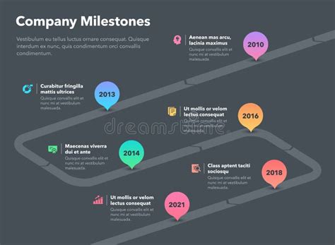 Simple Business Infographic For Company Milestones Timeline Template
