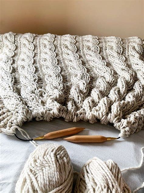 Chunky Cable Knit Blanket Pattern Cable Knit Blankets Knitted