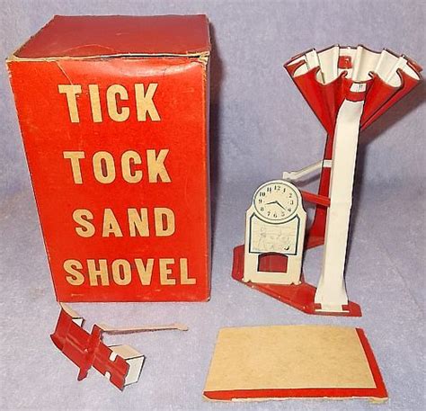 *it measures 24/30/36 inches wide by 18 inches deep by 19 inches high. Vintage Tick Tock Sand Shovel Clock Beach Toy with Box - Other