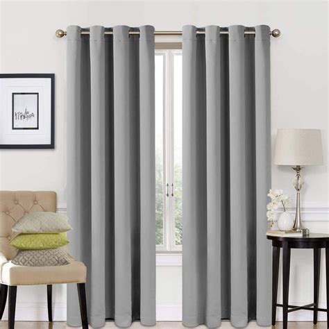 Blackout Curtains 2 Panels Set Thermal Insulated Window Treatment Solid Eyelet Darkening Curtain