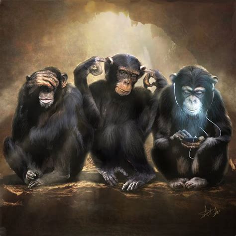 Three Wise Monkeys Augmented Reality Animation Painting By Ant Fox