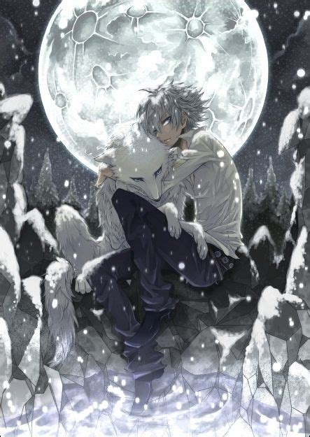Anime Boy Moon Wolf ♥ Anime Drawings Anime Manga Anime