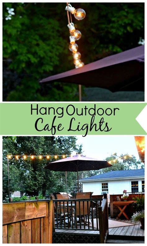 Hanging Outdoor Cafe Lights Diy Ideas Outdoor Cafe
