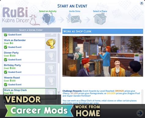 Vendor Career Mod By Rubi At Mod The Sims Sims 4 Updates
