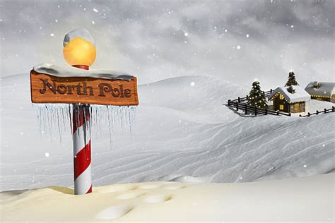 north pole christmas scene