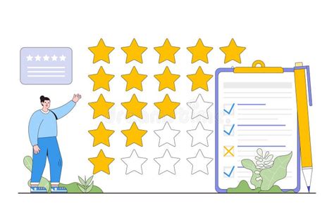 People Give Review Rating And Feedback Concept Customer Choice Rank