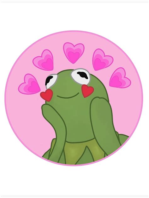 Kermit The Frog Meme Cute Hearts Poster For Sale By Lazysuecreation
