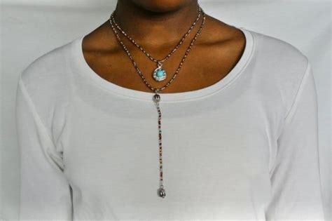 Bugle Beads Necklace Boho Beaded Necklace Long Beaded Etsy Necklace