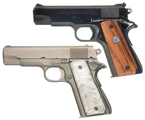 Two Colt Combat Commander Semi Automatic Pistols Rock Island Auction