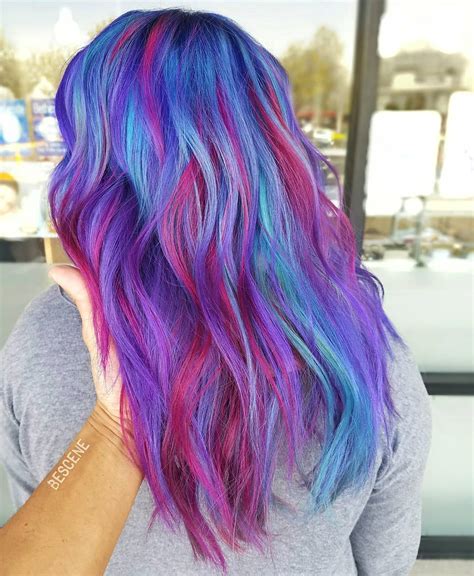 Awesome dyed hair color in pink and blue! 24 Best Summer Hair Colors for 2017