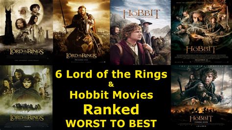 The beginning to one of the best movie trilogies of all time. 6 Lord of the Rings and Hobbit Movies Ranked Worst to Best ...