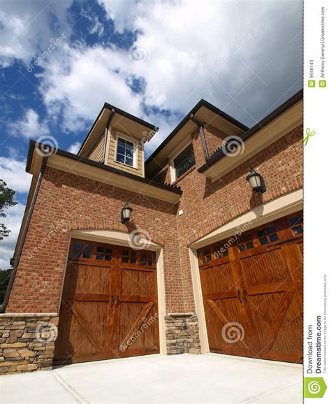 Luxury Model Home Exterior Angled Double Garage Stock Image Image Of