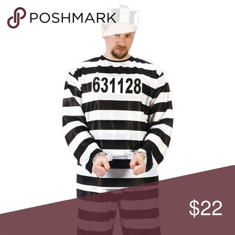 Mens Halloween Costume Escape Prisoner Jailbird Mens Halloween
