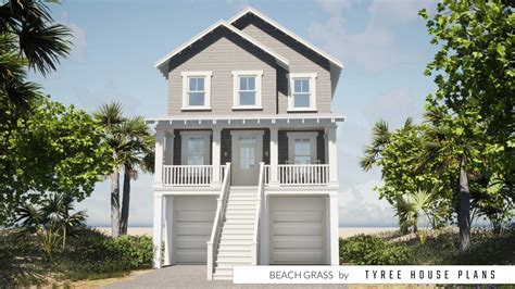 Beach Grass House Plan Three Bedroom Coastal Cottage