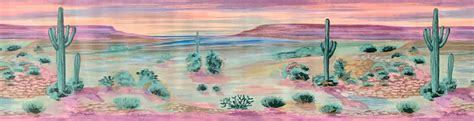 Painted Desert In Pastel Wallpaper Border Desert Sunset Etsy