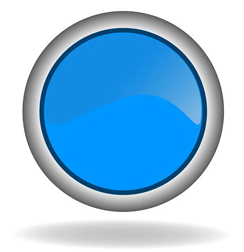 Botón Azul Brillante Fondo Transparente Png Mart