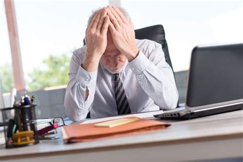 Portrait Of Overworked Businessman Stock Photo Image Of Frustrated