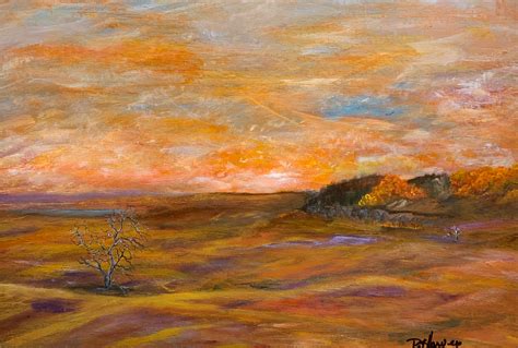 Prarie Sunset Acrylic Painting By Pat Harvey At Art Works Richmond