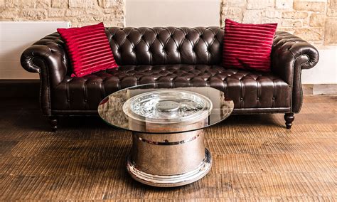 Side table glass ii with wheels made of 10 mm tempered transparent glass. Boeing 747 Wheel Table | Plane Industries