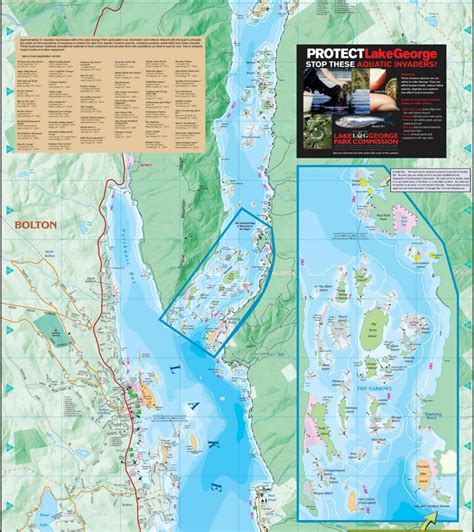 Large Detailed Tourist Map Of Lake George Part 3 South Middle