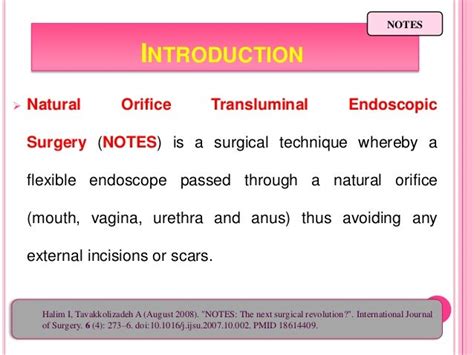 Natural Orifice Transluminal Endoscopic Surgerynotes