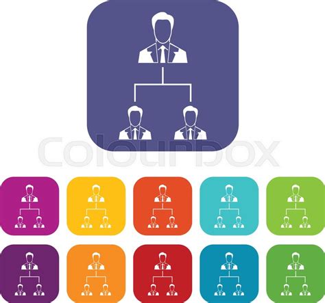 Company Structure Icons Set Vector Stock Vector Colourbox