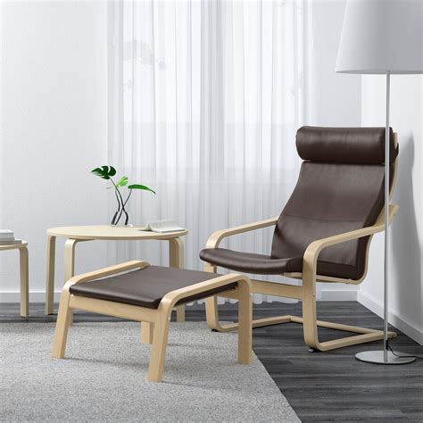 Ikea poang kid's armchair birch veneer frame knisa beige cushion chair children. POÄNG Armchair - birch veneer/Glose dark brown - IKEA