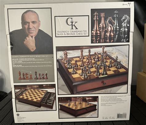 New Kasparov Grandmaster Chess Set Silver And Bronze Collectors Luxury