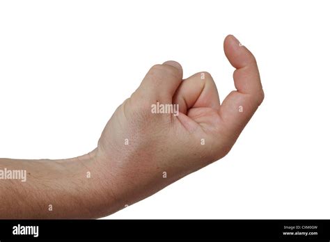 Come Here Male Hand Gesture On Plain White Cut Out Stock Photo