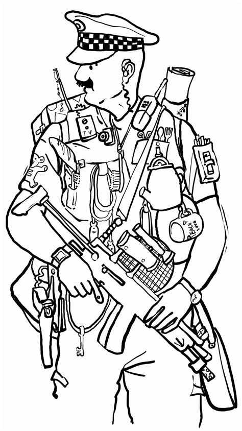 Police Man Coloring Page Coloring Home