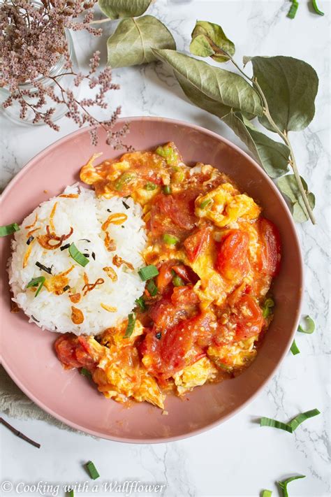 Tomato Egg Rice Cooking With A Wallflower