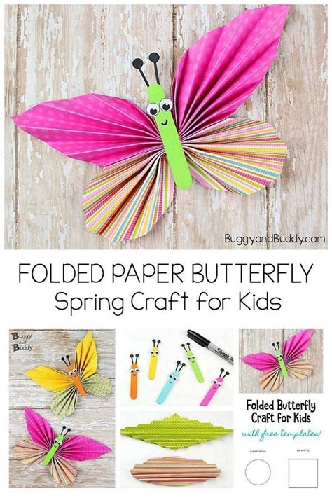 Folded Paper Butterfly Craft For Kids Butterfly Crafts Paper