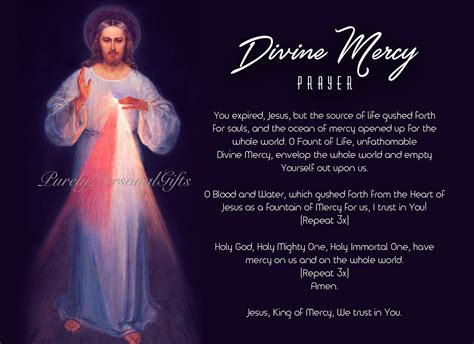 Divine Mercy Prayer Card Printable