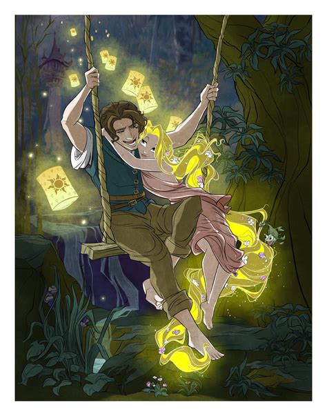 Tangled Rapunzel Disney Fan Art Art History Geeky Nerdy Lanterns Flynn