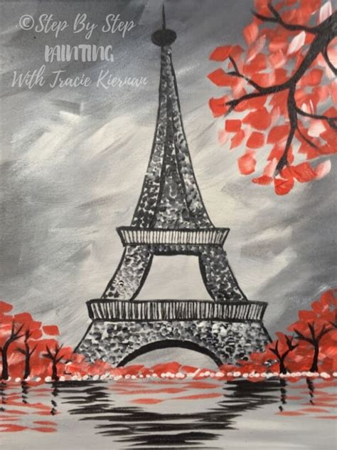 Predrawn Canvas Diy Ready To Paint Canvas Paris Eiffel Tower Drawing