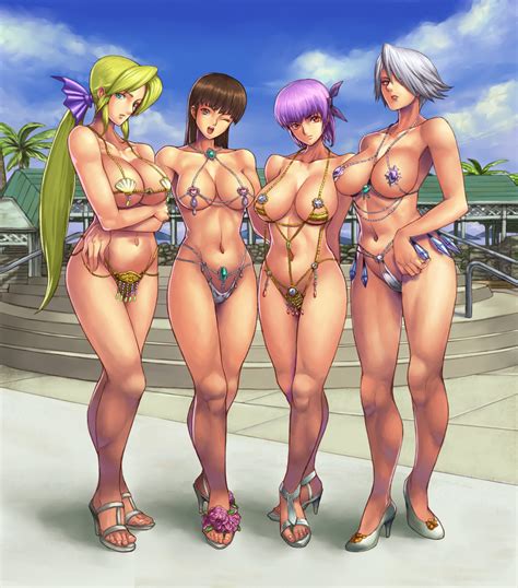 rule 34 4girls ayane doa beaded bikini bikini christie doa dead or alive female female